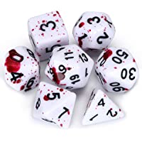 FLASHOWL DND Juego de Dados con Spray Irregular Punto Azul Juego de Roles poliédrico Juego de Dados D20 Dice Dungeons…